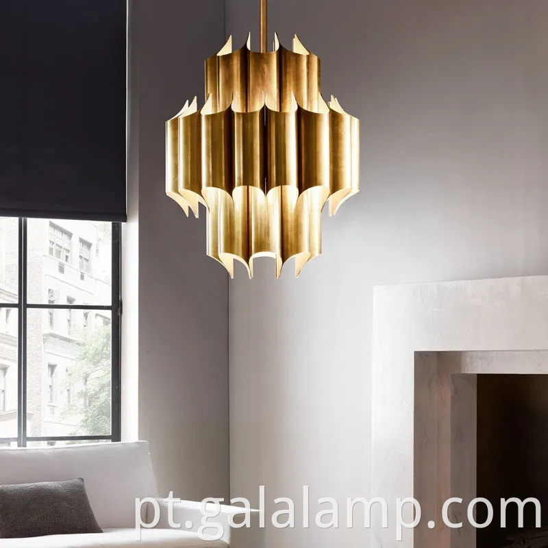 Lustre de pingente de prata e ouro moderno para espaços elegantes